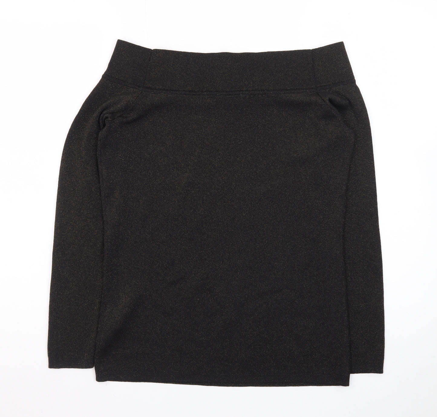 Jasper Conran Women Black Metallic Knit Long Sleeve Pullover Jumper Size 14