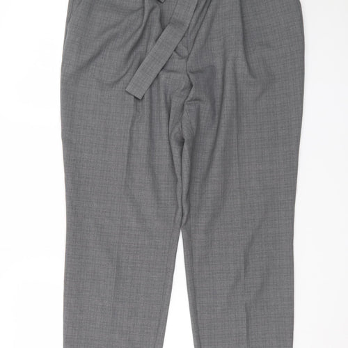 Dorothy Perkins Women’s Grey Paperbag Tapered Trousers UK 14