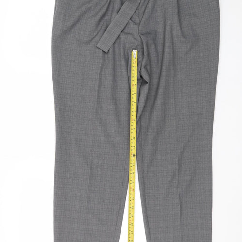 Dorothy Perkins Women’s Grey Paperbag Tapered Trousers UK 14