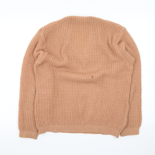 Peter Werth Men's Beige Wool Chunky V-Neck Jumper Size M