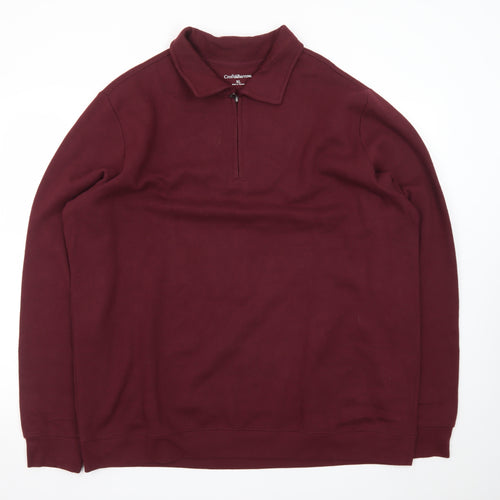 Croft & Barrow Men’s Red XL Collared 1/4 Zip Sweatshirt