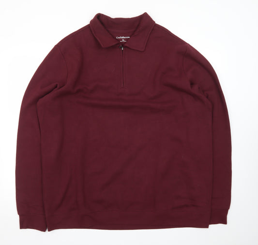 Croft & Barrow Men’s Red XL Collared 1/4 Zip Sweatshirt