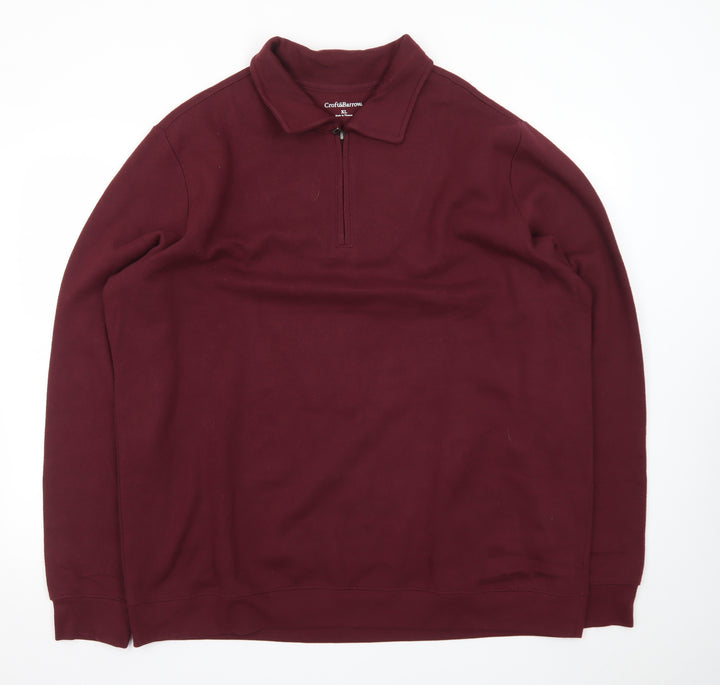 Croft & Barrow Men’s Red XL Collared 1/4 Zip Sweatshirt