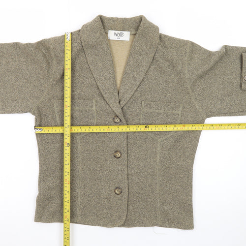 Wallis Womens Beige Knit Collared Button Cardigan Size 10