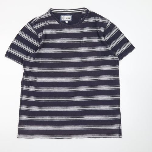 Fat Face Men's Navy Striped Cotton T-Shirt XL Classic Fit