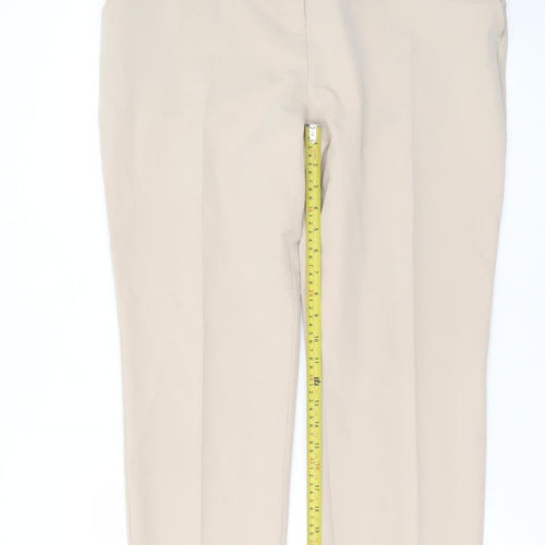Dunnes Stores Women’s Beige Straight Leg Trousers Size 14 Polyester Blend
