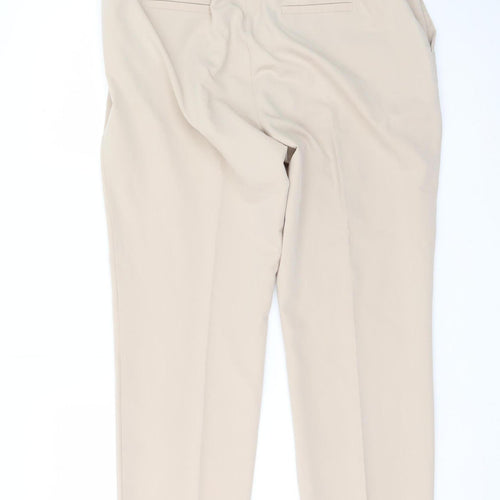 Dunnes Stores Women’s Beige Straight Leg Trousers Size 14 Polyester Blend
