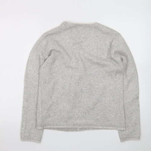 Marks and Spencer Women's Grey Wool Blend V-Neck Cardigan S