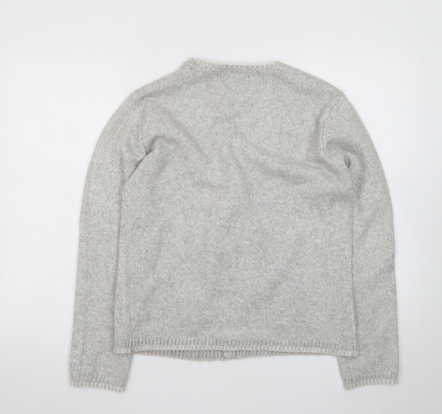 Marks and Spencer Women's Grey Wool Blend V-Neck Cardigan S
