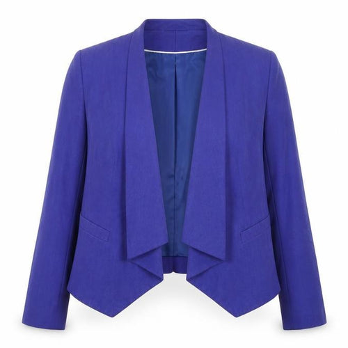 Marks & Spencer Women Blue Cropped Open Front Blazer UK 16