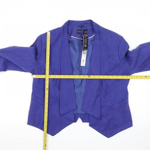 Marks & Spencer Women Blue Cropped Open Front Blazer UK 16