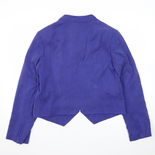 Marks & Spencer Women Blue Cropped Open Front Blazer UK 16