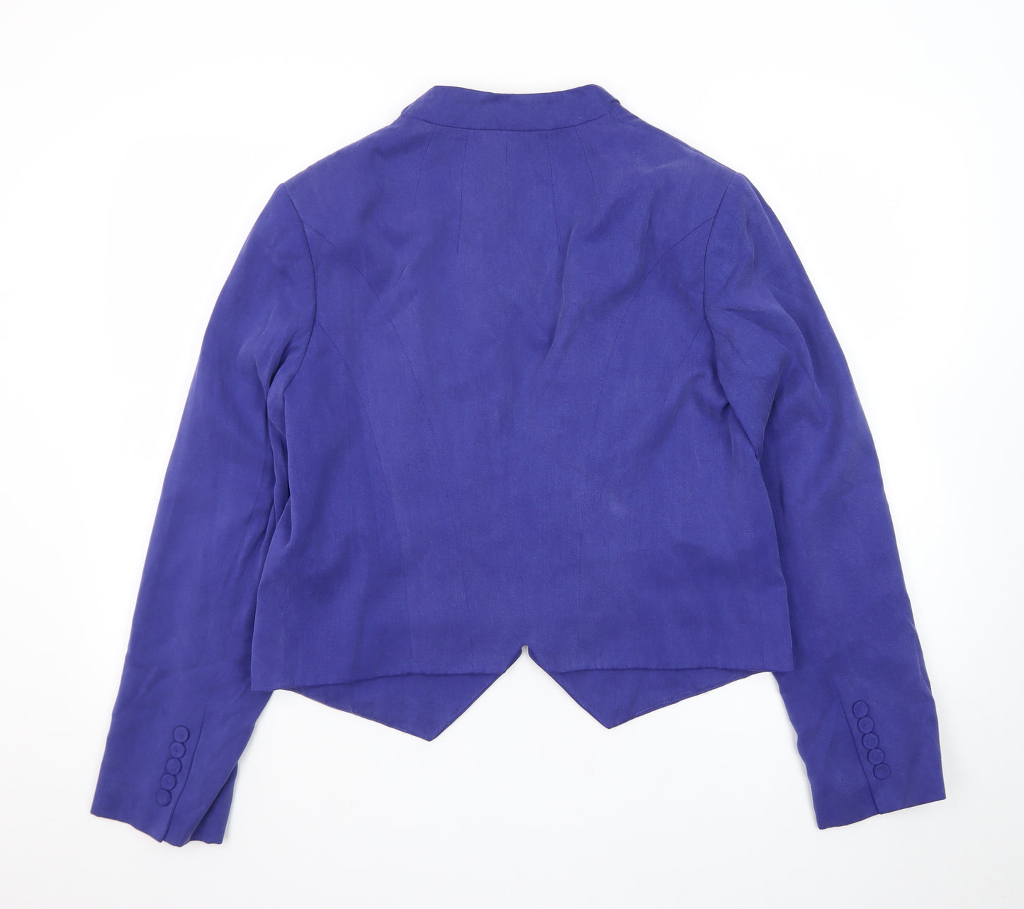 Marks & Spencer Women Blue Cropped Open Front Blazer UK 16