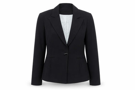 Front view of Principles Women Black, size 12, Classic Single-Breasted Blazer