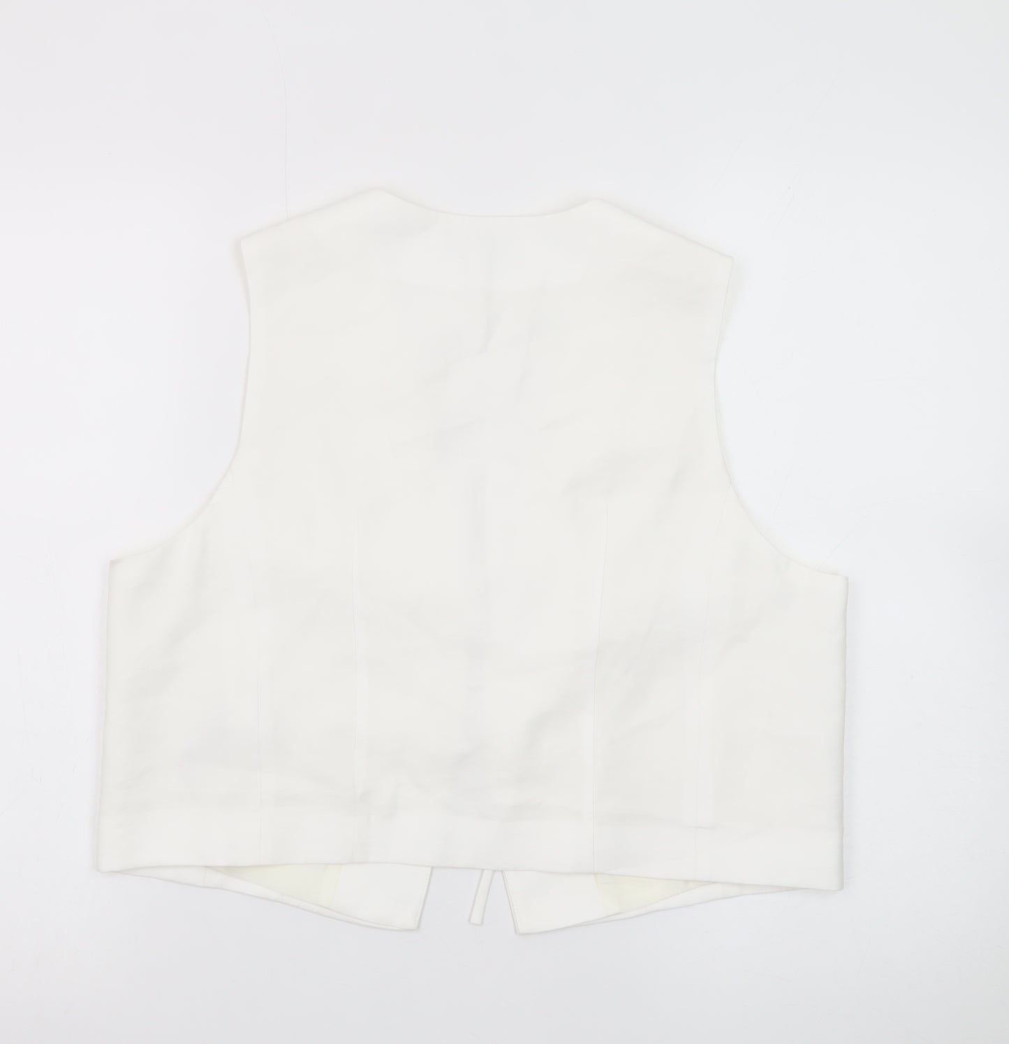 Next Women’s Ivory Cropped Tie Front Sleeveless Blouse UK 14