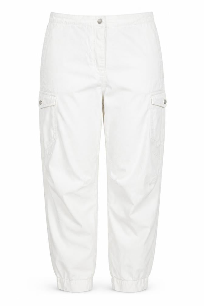 Topshop Women White Cargo Jeans Size 14 Cotton Regular Fit