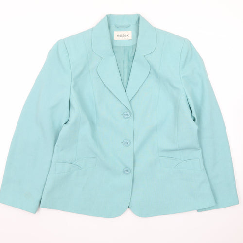Eastex Women’s Blue Single-Breasted Suit Jacket UK 14 Polyester