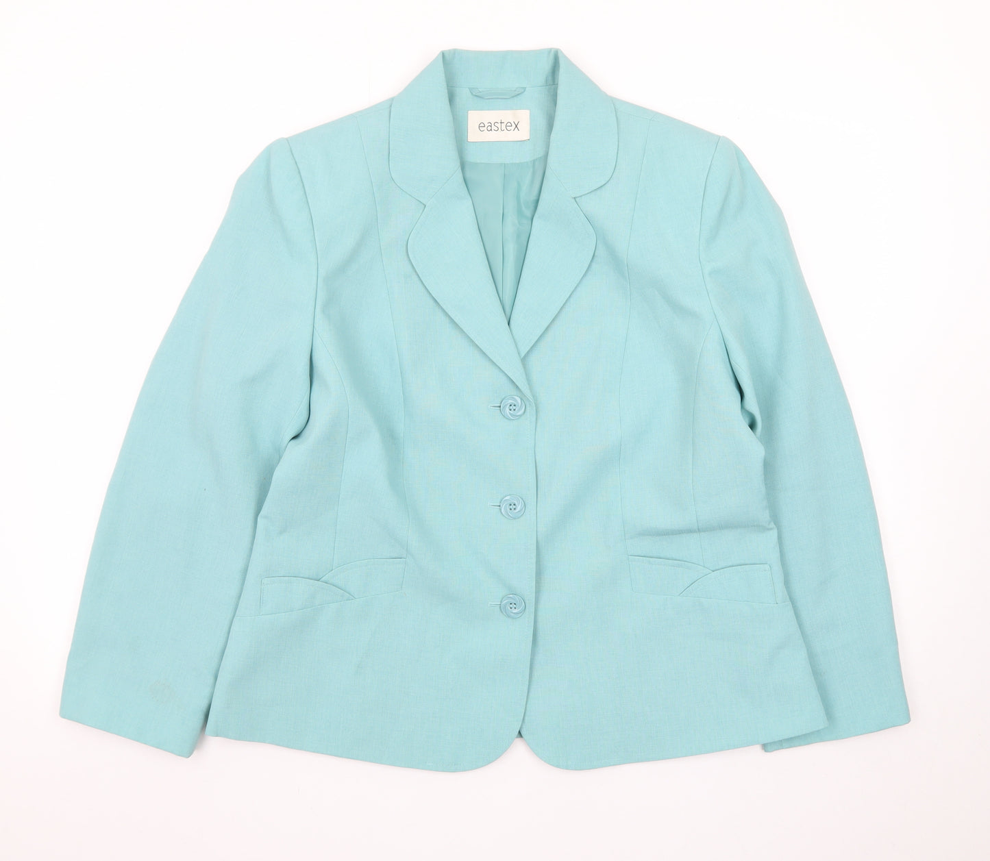Eastex Women’s Blue Single-Breasted Suit Jacket UK 14 Polyester
