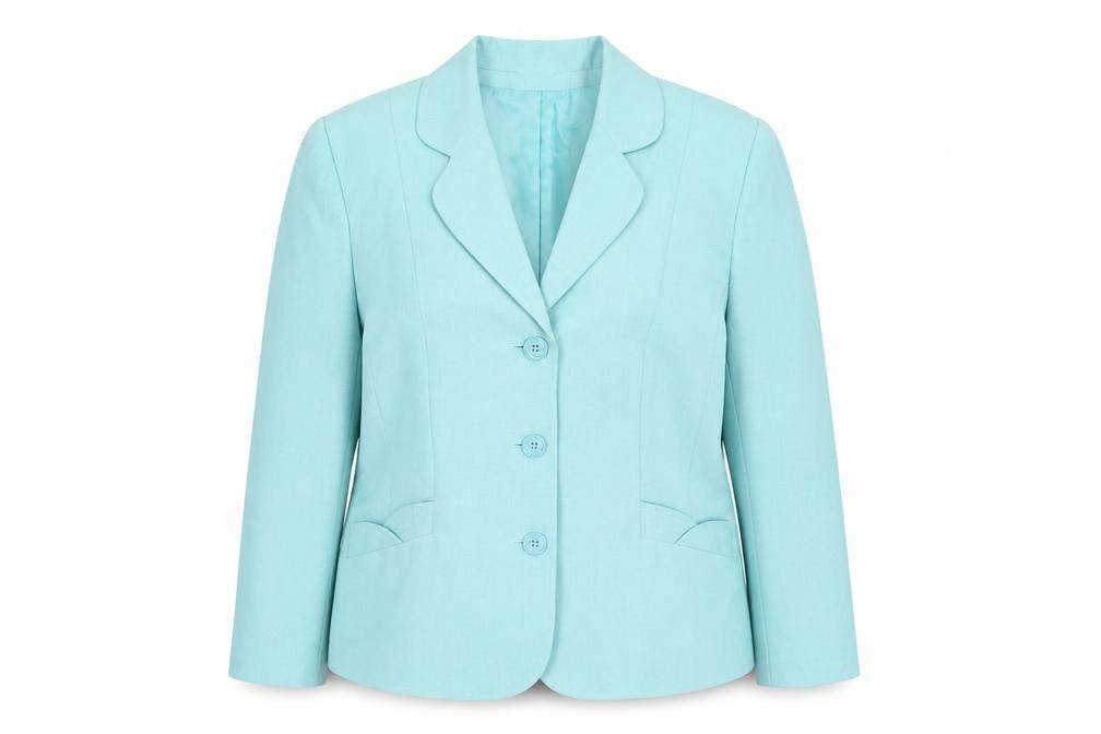 Front view of Eastex Women’s Blue Single-Breasted Suit Jacket UK 14 Polyester