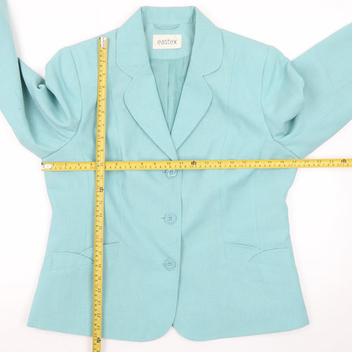 Eastex Women’s Blue Single-Breasted Suit Jacket UK 14 Polyester