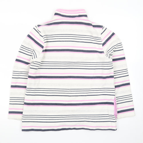 DASH Womens Pink Striped Henley Sweatshirt Size 14 Cotton Blend