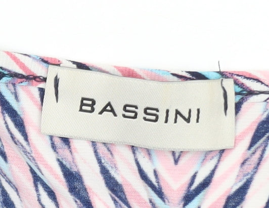 Bassini Women’s Multicoloured Geometric Tunic Top Size 18 3/4 Sleeve