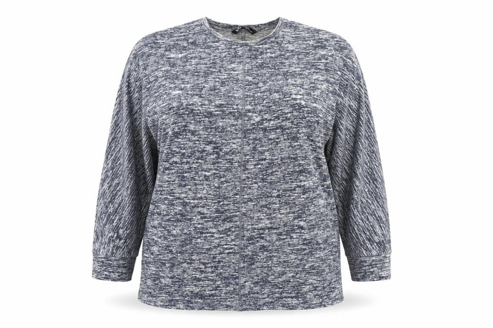Yours Womens Blue Plus Size 22 Long Sleeve Relaxed Fit Jersey Top