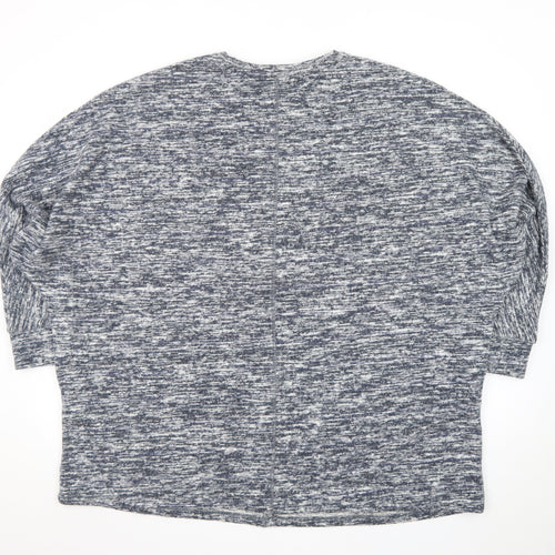 Yours Womens Blue Plus Size 22 Long Sleeve Relaxed Fit Jersey Top