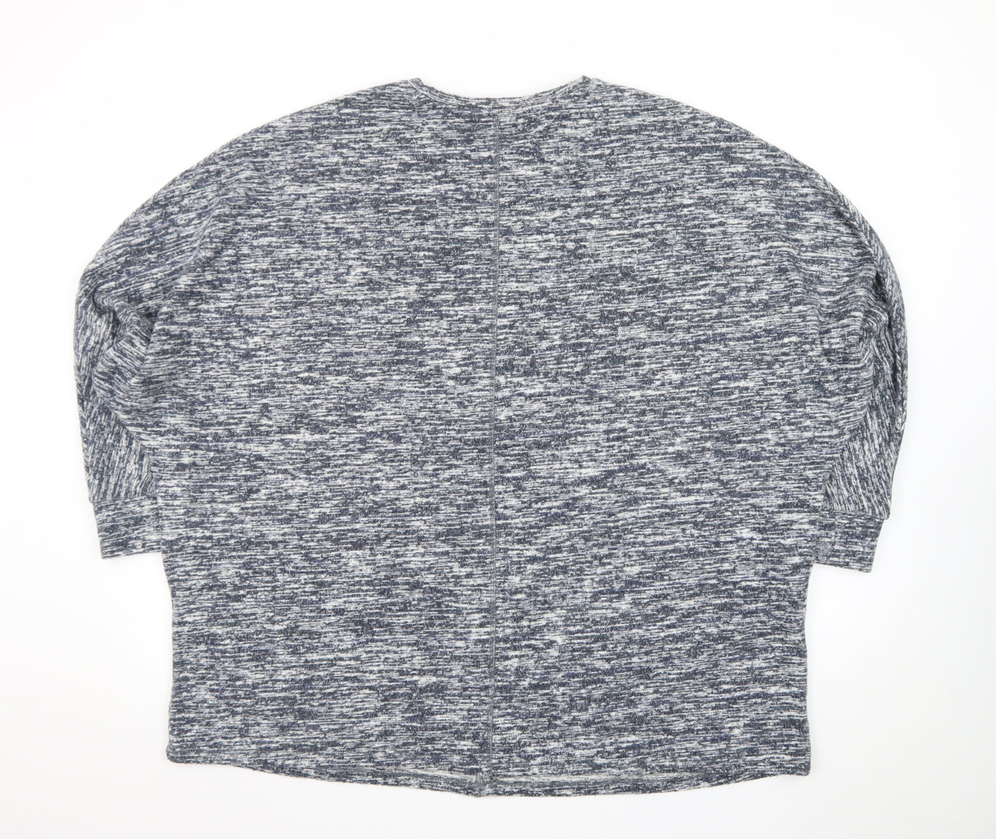 Yours Womens Blue Plus Size 22 Long Sleeve Relaxed Fit Jersey Top
