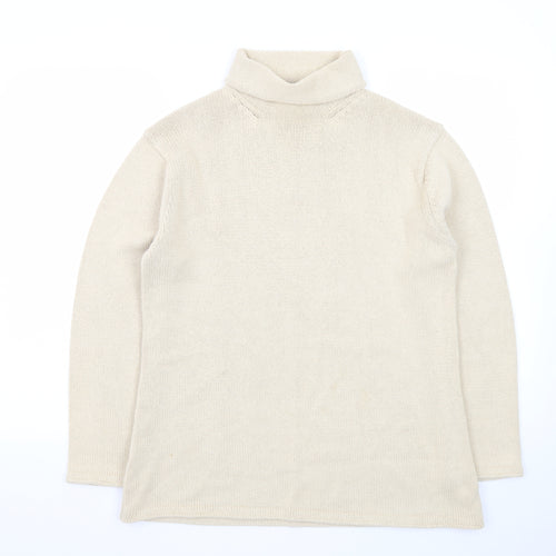 Laura Ashley Men’s Beige Roll Neck Cotton Jumper Medium