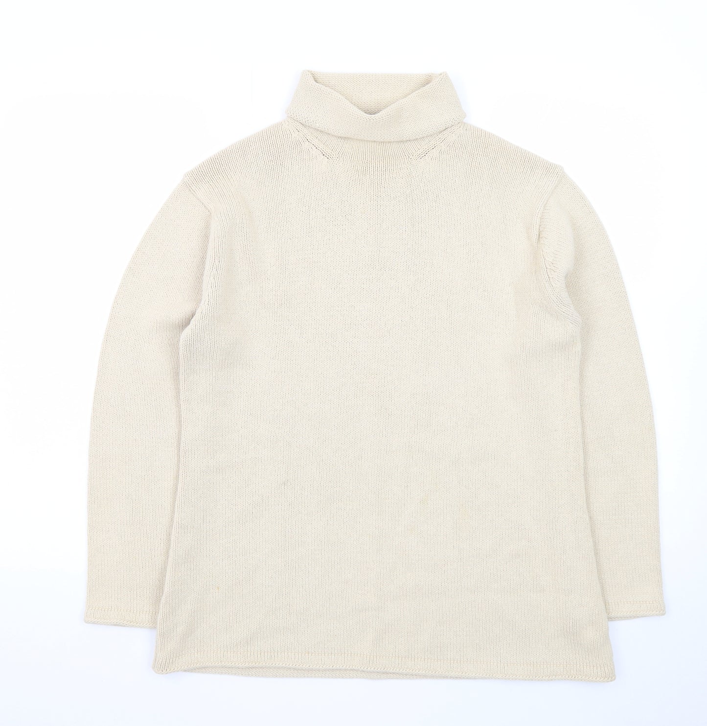 Laura Ashley Men’s Beige Roll Neck Cotton Jumper Medium