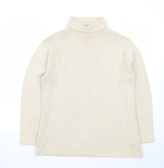 Laura Ashley Men’s Beige Roll Neck Cotton Jumper Medium