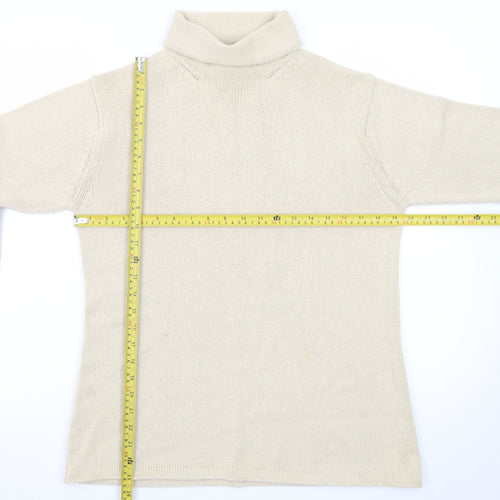 Laura Ashley Men’s Beige Roll Neck Cotton Jumper Medium