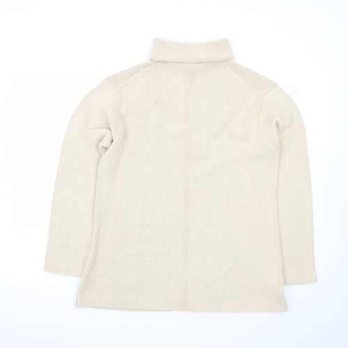 Laura Ashley Men’s Beige Roll Neck Cotton Jumper Medium