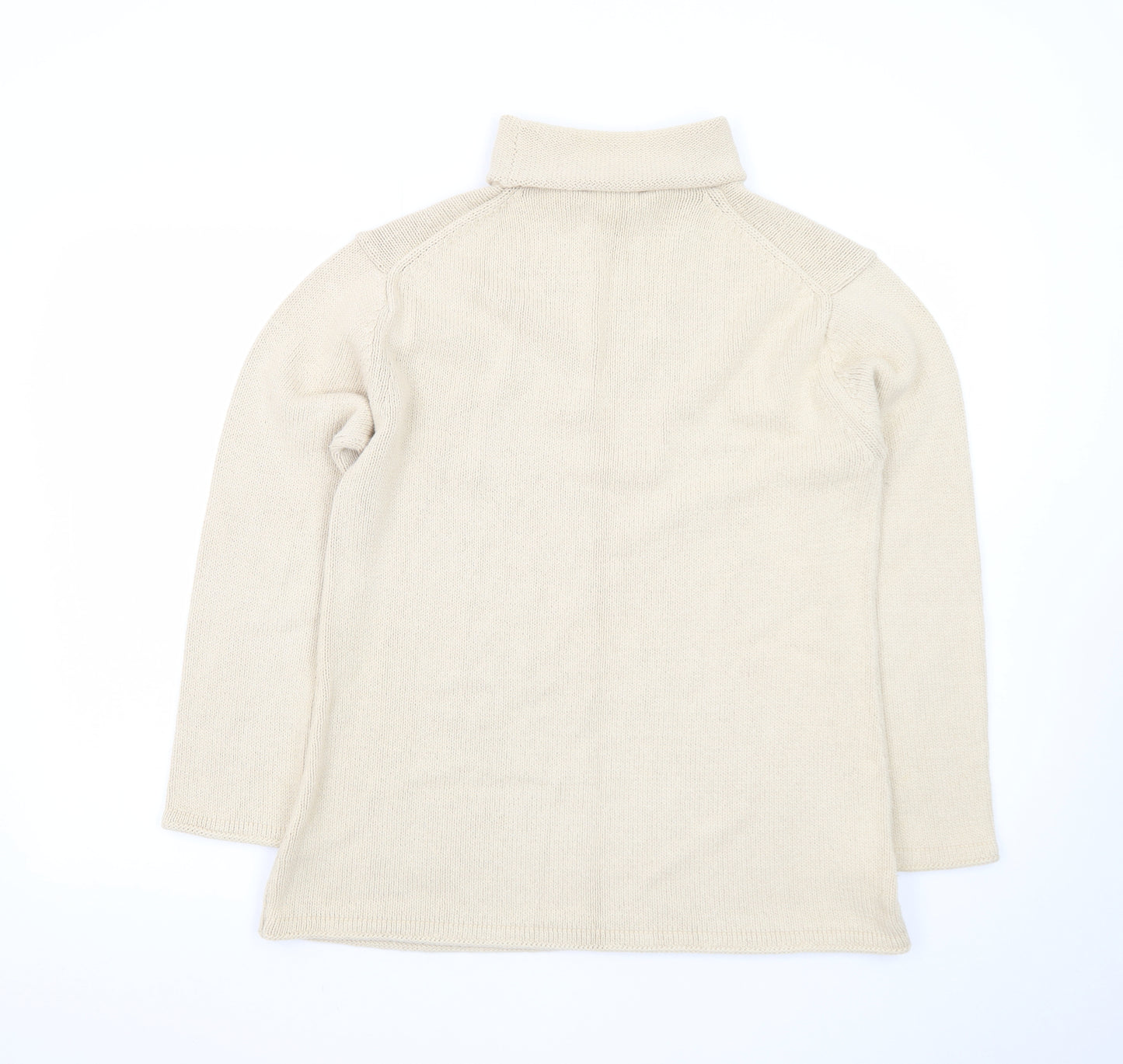 Laura Ashley Men’s Beige Roll Neck Cotton Jumper Medium