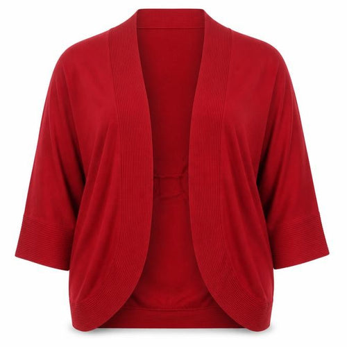 Marks and Spencer Women Red Knit Cardigan XL Relaxed Fit Open Front
