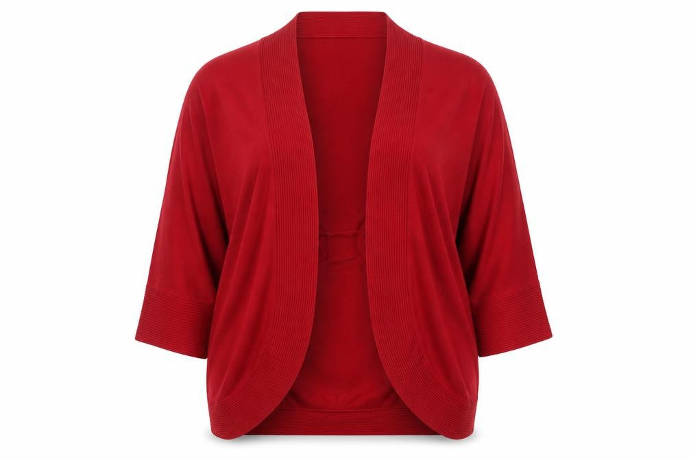 Marks and Spencer Women Red Knit Cardigan XL Relaxed Fit Open Front