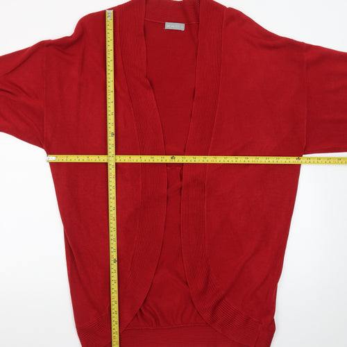 Marks and Spencer Women Red Knit Cardigan XL Relaxed Fit Open Front