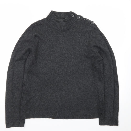 Principles Women’s Grey Wool Blend Mock Neck Jumper Size 16