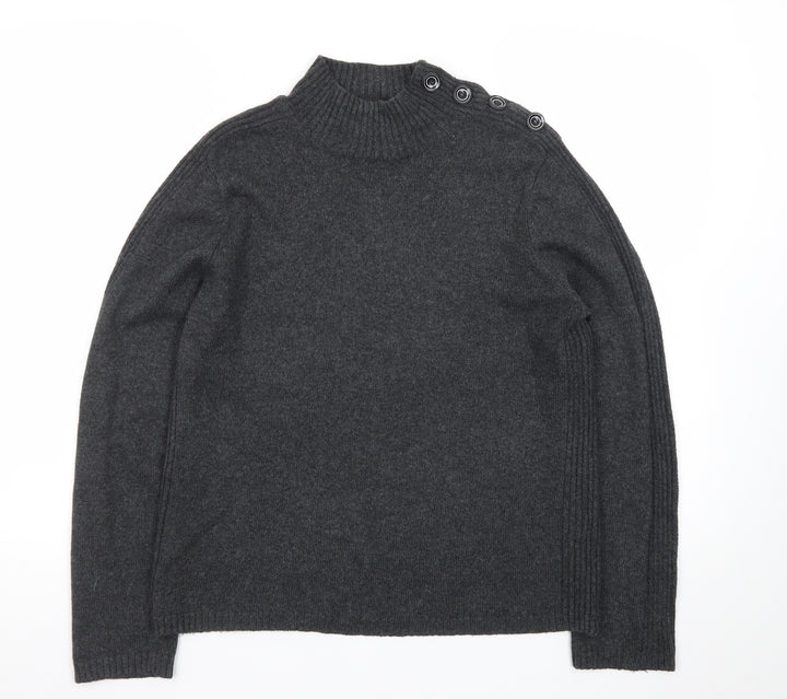 Principles Women’s Grey Wool Blend Mock Neck Jumper Size 16
