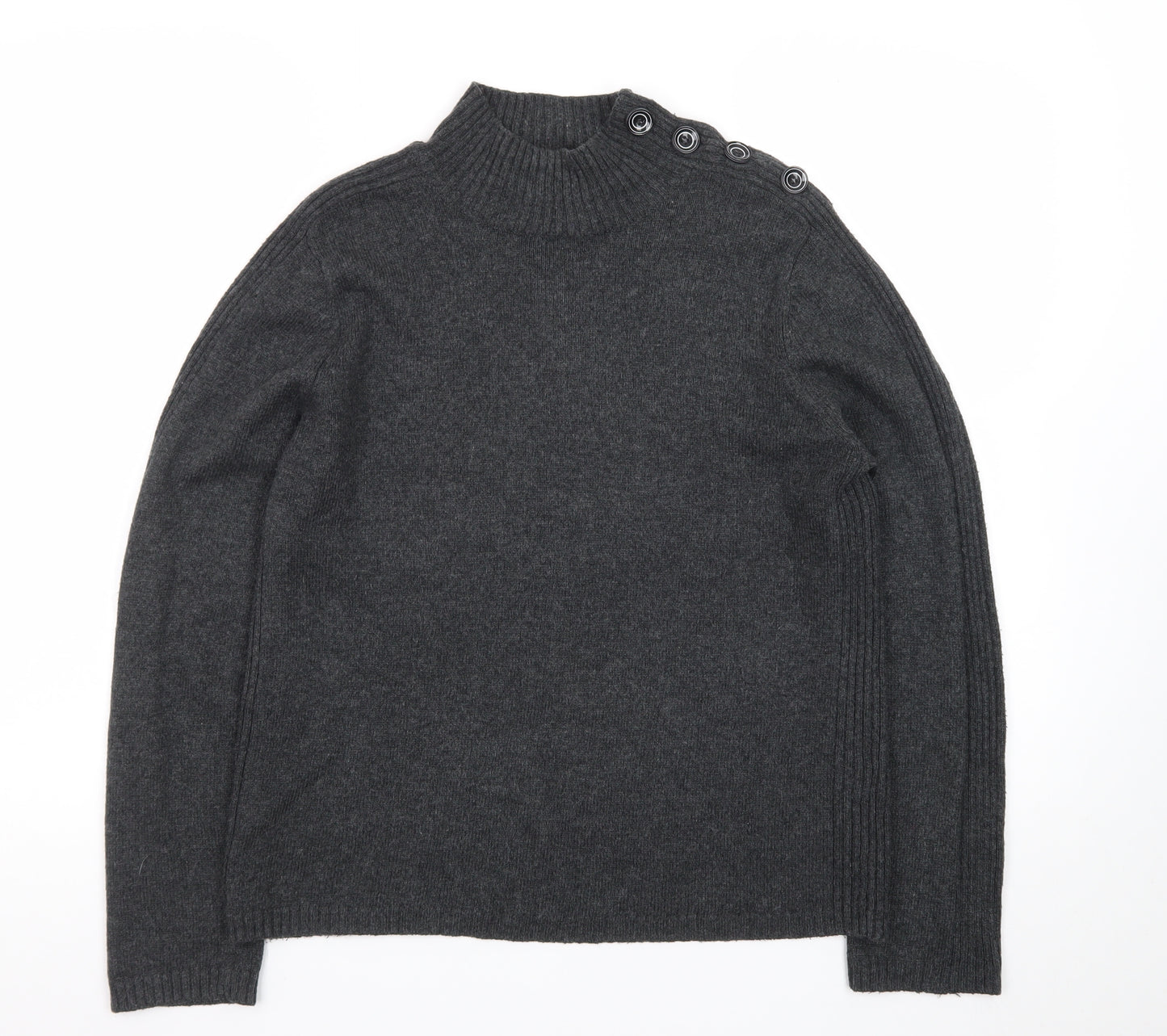 Principles Women’s Grey Wool Blend Mock Neck Jumper Size 16