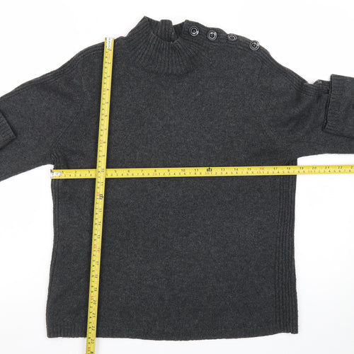 Principles Women’s Grey Wool Blend Mock Neck Jumper Size 16