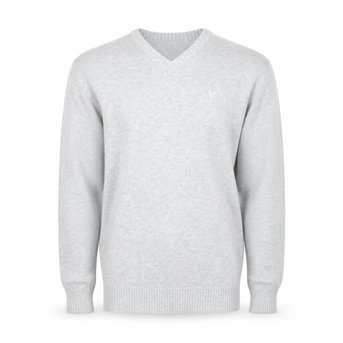 American Eagle Men’s Grey V-Neck Cotton Blend Jumper Size M