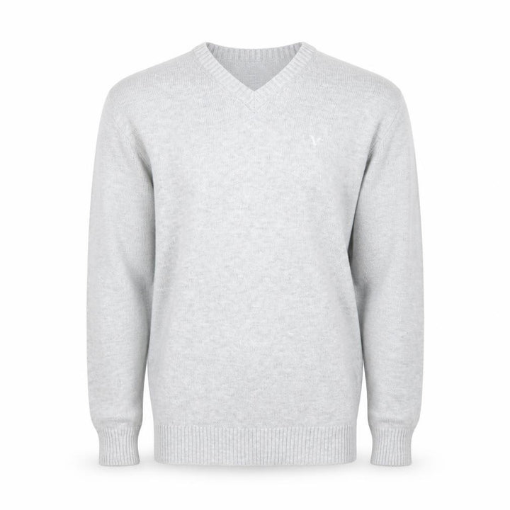American Eagle Men’s Grey V-Neck Cotton Blend Jumper Size M