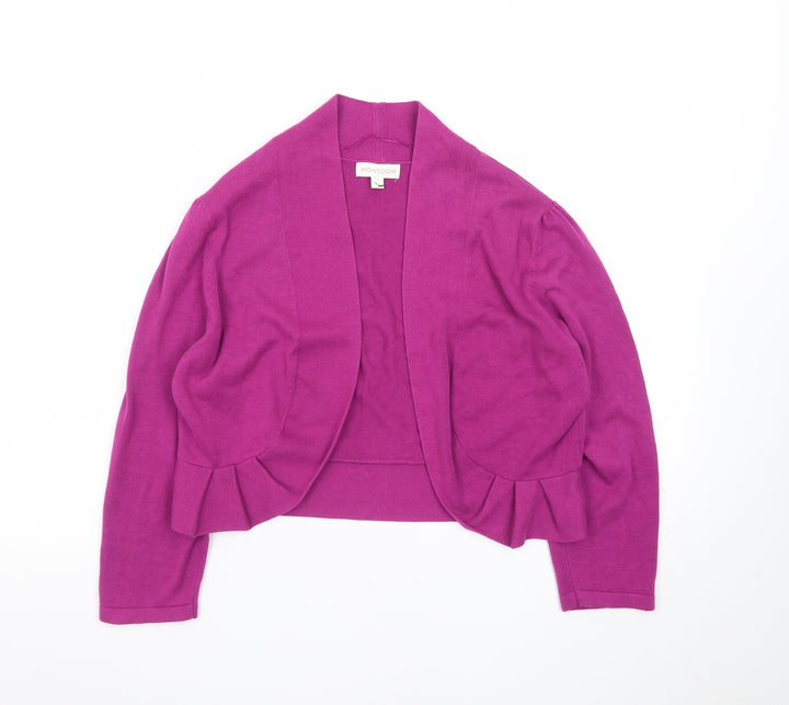 Monsoon Women’s Purple Cotton Shrug Cardigan L Lightweight Knit