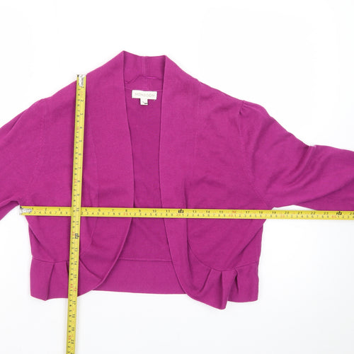 Monsoon Women’s Purple Cotton Shrug Cardigan L Lightweight Knit