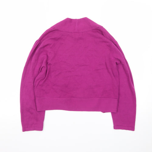 Monsoon Women’s Purple Cotton Shrug Cardigan L Lightweight Knit