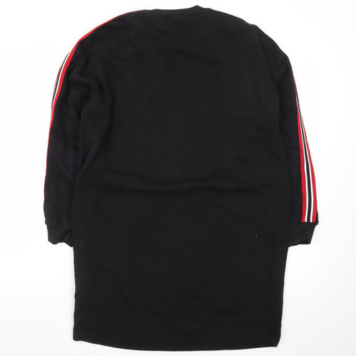 H&M Divided Women Black Size 8 T-Shirt Dress Long Sleeve Miami Logo