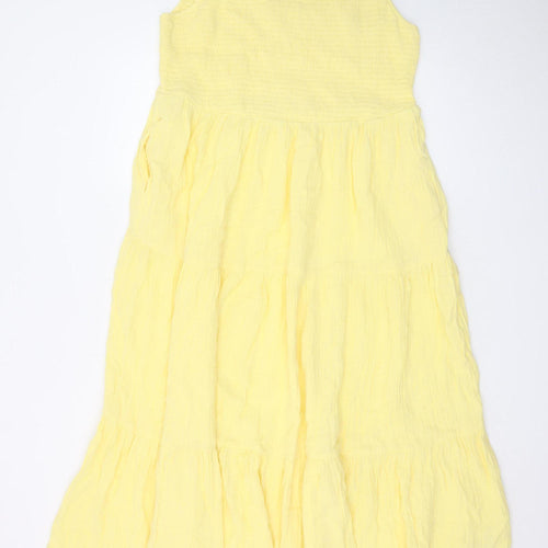 Nobody's Child Women's Yellow Cotton Sleeveless A-Line Midi Dress Size 18