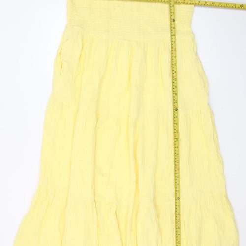 Nobody's Child Women's Yellow Cotton Sleeveless A-Line Midi Dress Size 18
